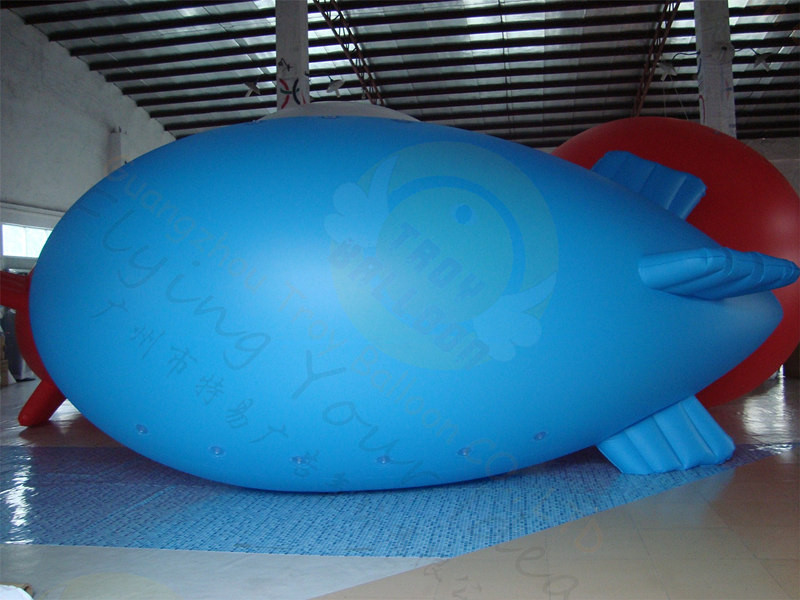 Buy cheap Durable Advertising Helium Zeppelin , Blue Waterproof Inflatable Blimps product