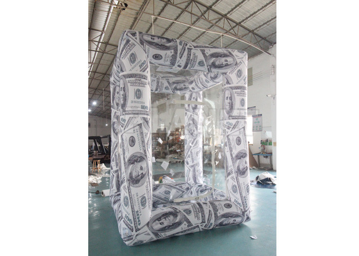 Buy cheap Custom Oxford Advertising Inflatable Cube Cash Money Catching Machine Grab Booth product