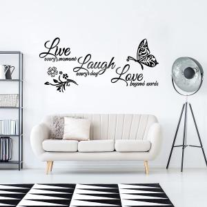 Buy cheap 65.00x28.70cm Acrylic Mirror Wall With Text / Decal Art Family Stickers product