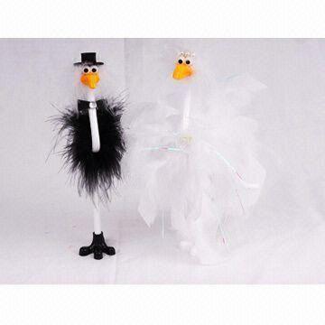 Buy cheap Groom and Bride Fluffy Flamingo Pens, Customized Designs are Welcome product