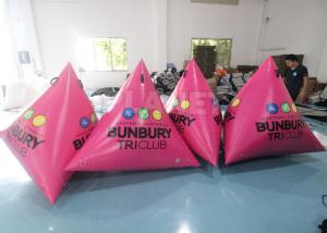Buy cheap Pink Triangular Inflatable Marker Buoys For Swim Event , Yellow Inflatable Water Park Buoys product