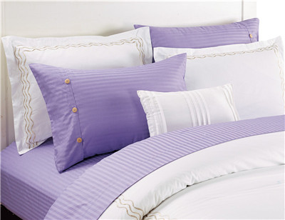 Buy cheap Sateen Stripe Flat Sheet Set 4pcs Polyester Cotton Bedding Set Solid Color product