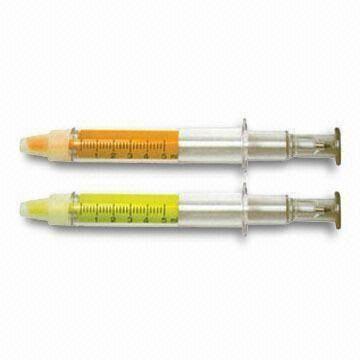 Buy cheap Syringe Type Highlighters with Logo Printing, Available in Various Colors product