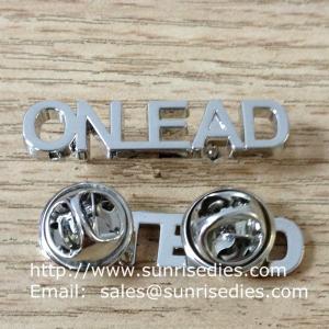 Buy cheap Metal hollow monogram lapel pins, China factory hollow letters monogram pin badge product