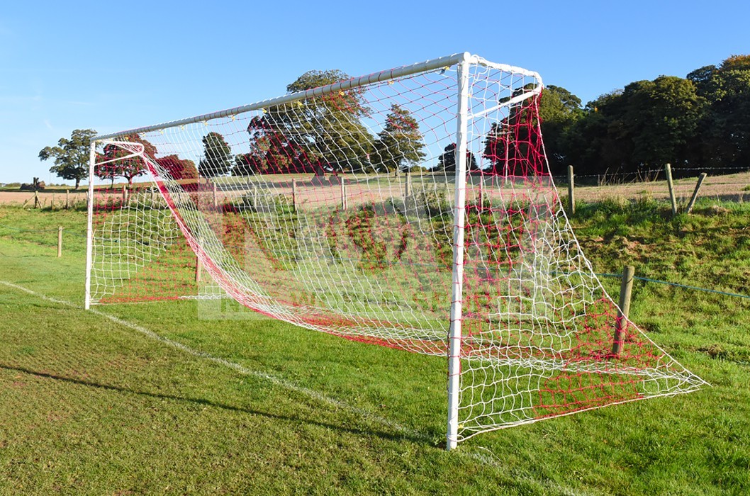 Buy cheap Striped Soccer Goal Net-Knotted Polyethylene-square  120mm mesh product