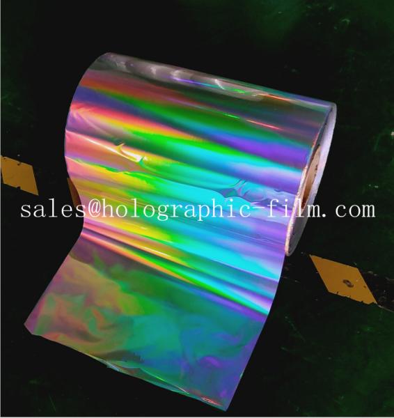 Hot sell 15 micron Seamless rainbow PET holographic lamination film for wet laminaion process