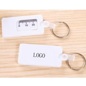 Buy cheap White Plastic Tire Pattern Depth Gauge Tape Meausre Logo Customized Keychain product