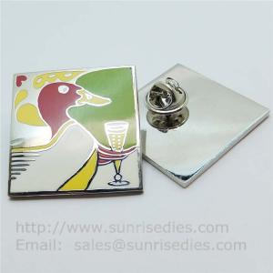 Buy cheap Cloisonne pin badge with butterfly clutch, copper Cloisonne lapel pin factory China product