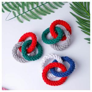 China No Stuffing Dog Toys Knot Rope Cotton Colourful on sale