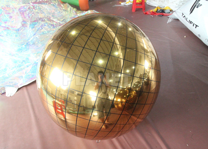 Buy cheap Gold Disco Mirror Ball Advertising Inflatable Mirror Balloon Reflective Inflatable Disco Sphere For Party product