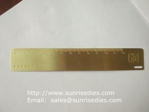 Buy cheap Precise H65 brass flat straight ruler bookmark with scale graduation engraving product