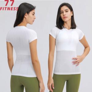Buy cheap Lululemon Supplier Quick Dry Exercise And Fitness Short Sleeve Femme Top Women Yoga Wear Blouse Casual Plain T-Shirt product