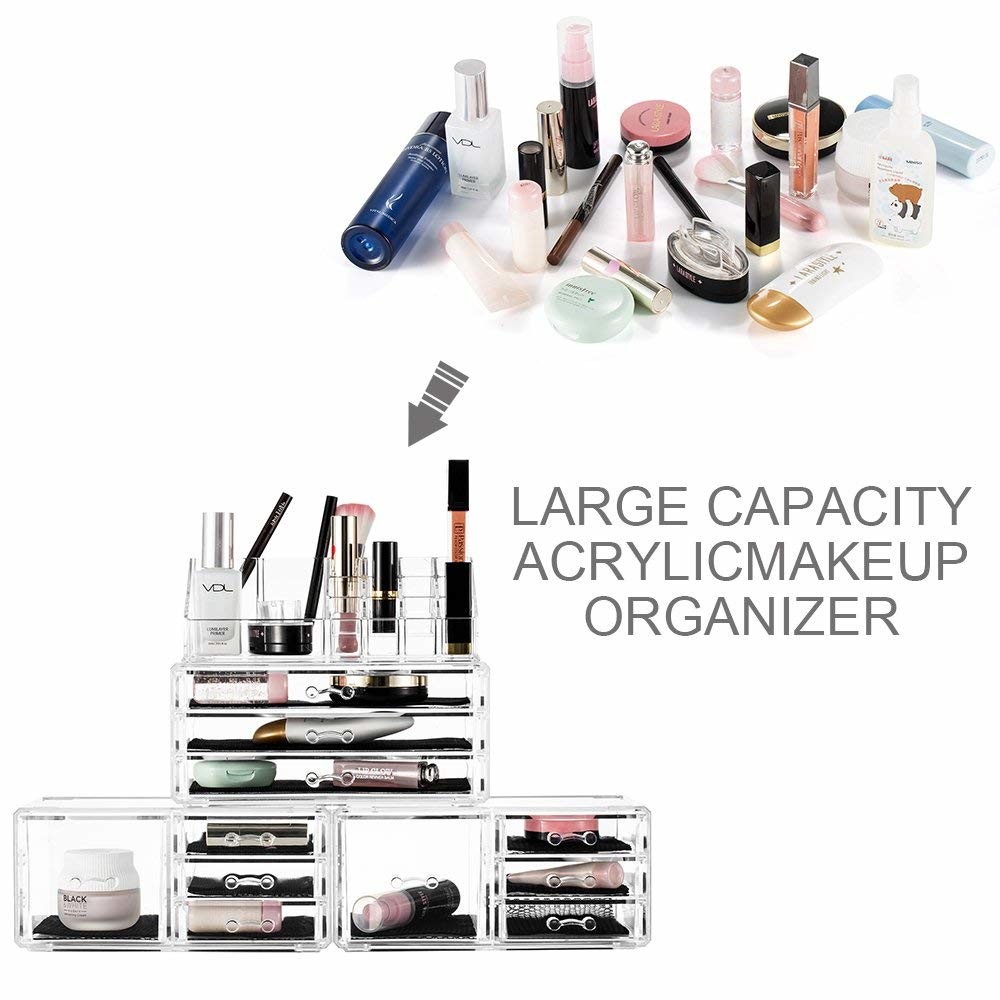 Buy cheap OEM ODM Large Acrylic Display Box Cosmetic Storage Box Organizer 4 Pieces Set product