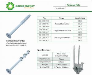 Buy cheap Long Service Life TOP VIP 0.1 USD  PV Solar Ground Screws Screw Pile Q235 Steel And SUS304 product