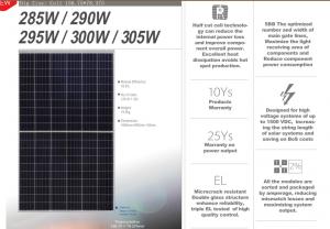 Buy cheap 285W 290W 295W 300W 305W Solar Panels Poly For PV Module Solar Power System product