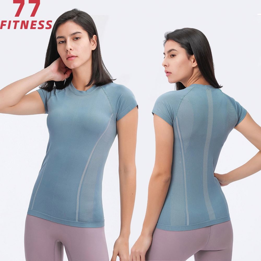 Buy cheap Lululemon Supplier Quick Dry Exercise And Fitness Short Sleeve Femme Top Women Yoga Wear Blouse Casual Plain T-Shirt product