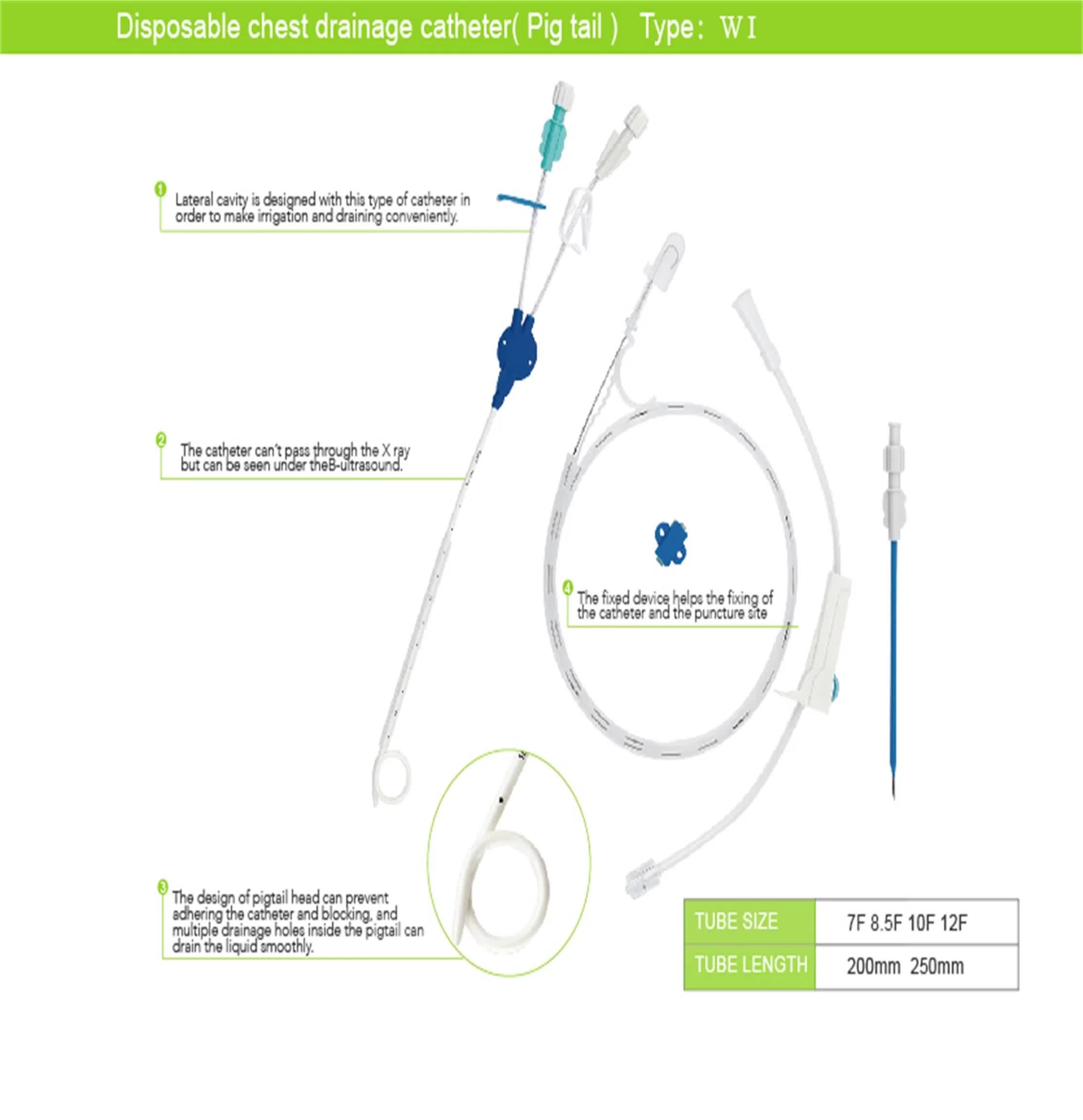 CE/ISO Pigtail Double Lumen Central Venous Catheter Kit