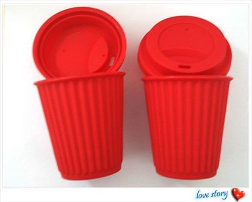 Buy cheap silicone coffee cup with lid ,promotion travel silicone coffee cups product