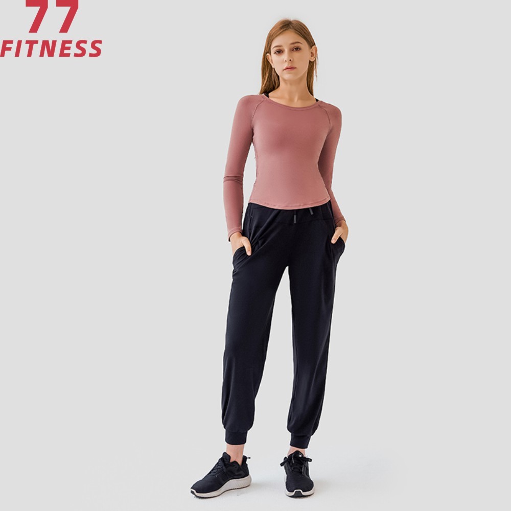 Buy cheap lululemon fabric autumn and winter new slim sports t-shirt yoga top skin-friendly long sleeve fitness top women product