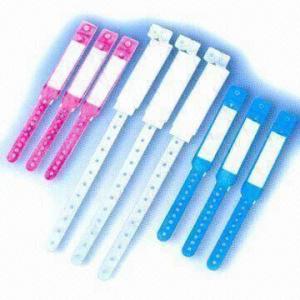 Buy cheap Hospital Bracelets, Made of Non-toxic PVC Film, Available in Pink, Blue and White product