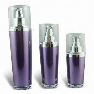Buy cheap Cosmetic Acrylic Bottles in Oval Shape, Available in Various Colors product