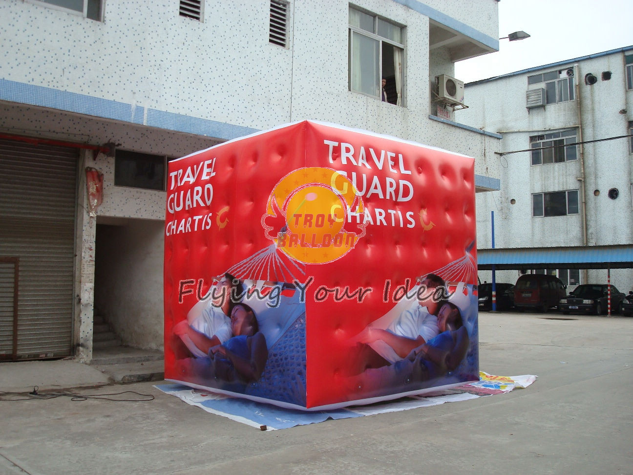 Buy cheap 3.5m attractive filled cube balloon with four sides digital printing for Political events product