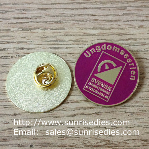 Buy cheap Enamel metal emblem pins, color filled emblem pin badges with butterfly clutch product