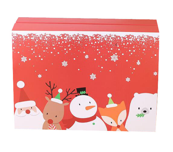 China Recyclable Custom Gift Christmas Packaging Boxes With Handles PP Ropes on sale