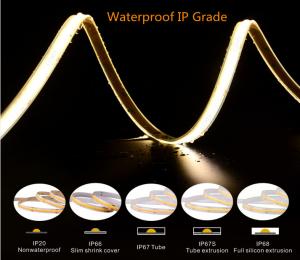 Buy cheap Ip67 Ip20 R90 528 Cob Led Light Strip 12v 2700k 10mm 5m Cob Led Tape Light product