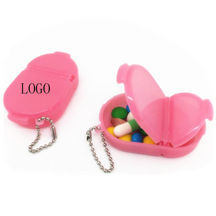 Buy cheap Mini medicine box small plastic box with two compartments and keychain 19*43*69mm logo customized product