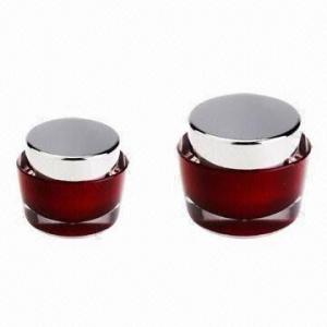 Buy cheap Cosmetic Acrylic Jars in Oval Shape, for Skin Care Cream, Various Colors are Available product