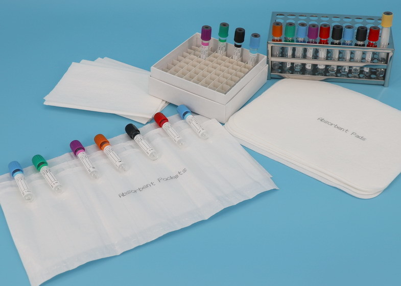 Buy cheap Customized size Absorbent Pouches And Sheets For Transporting 7-Tube Lab Specimens product