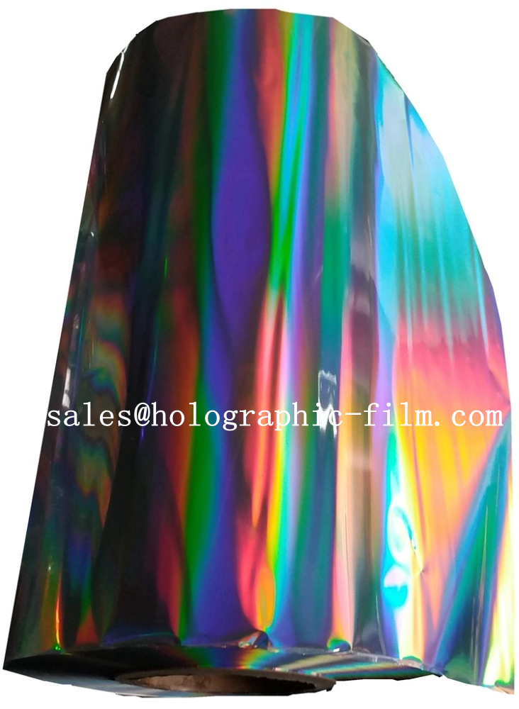 Hot sell 18 micron Seamless rainbow BOPP holographic lamination film for wet laminaion process