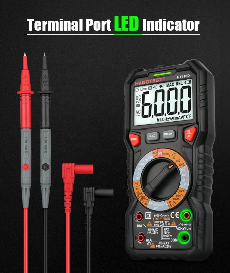 Buy cheap HT118C True RMS Digital Meter Measurement , 750V Digital Ohm Meter product