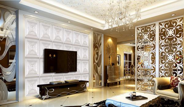 Modern Wallpaper Decorative 3D Leather Wall Panels for Bedroom Decorating