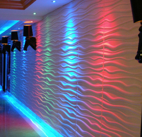 Hallway Background 3D Leather Wall Panels Wood Tile Imitation 500x500x3 mm