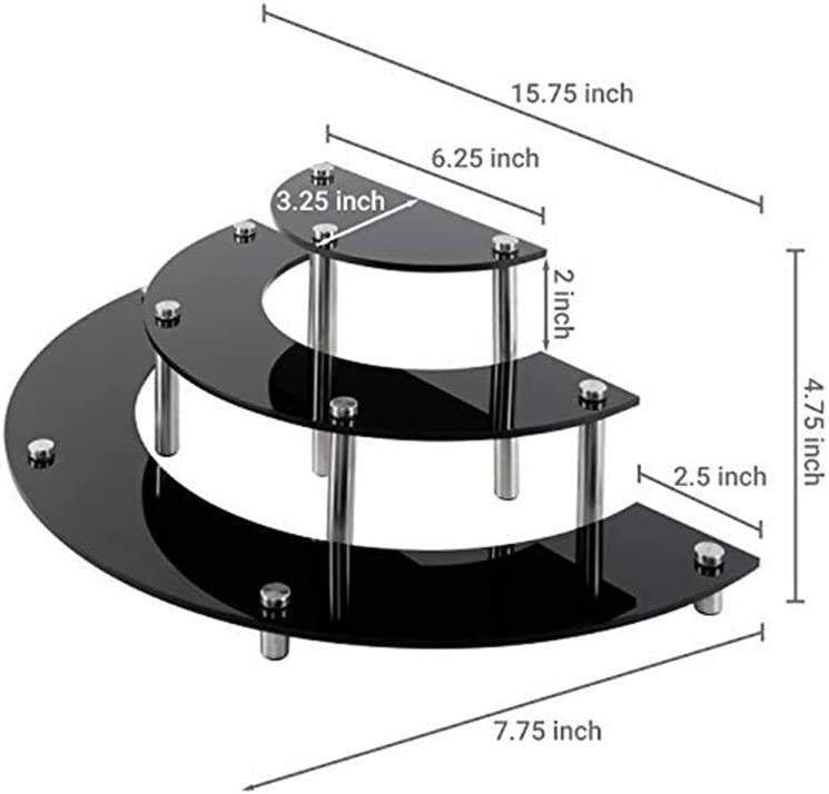 Buy cheap Semicircle Black Acrylic Display Rack , 3 Layer Acrylic Cupcake Display Rack product