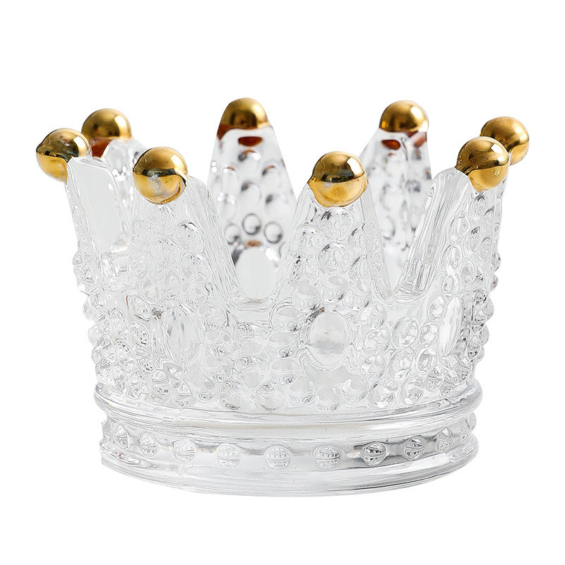 Buy cheap Creative Crystal Mini Crown Glass Candlestick Ashtray Personality Jewelry Storage Box Bar Ktv Aromatherapy Furnishings product