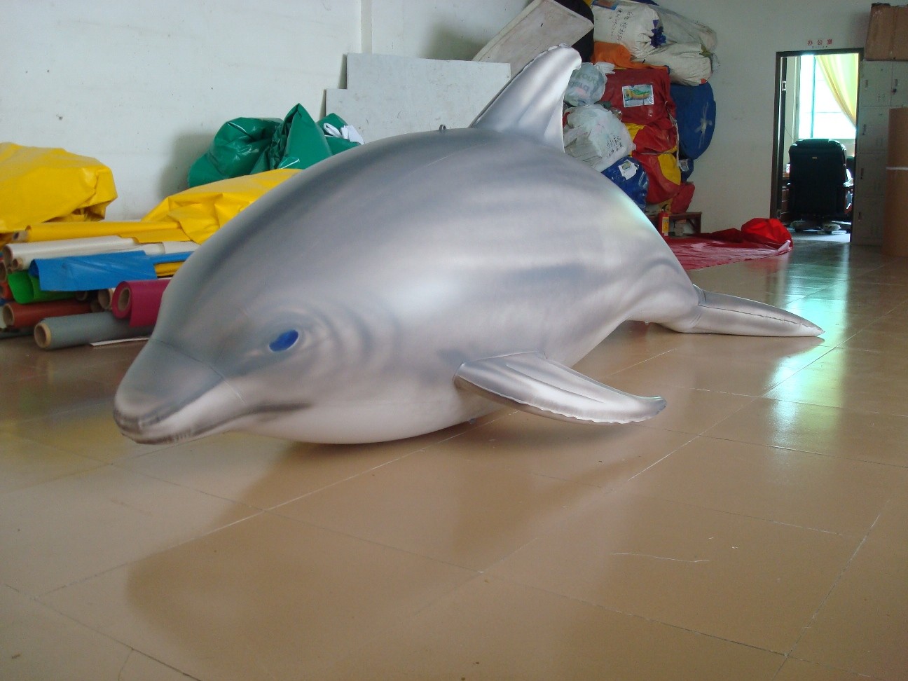 Buy cheap 1.5m Long Airtight Dolphin Shaped Swimming Pool Toy Display In Showroom product