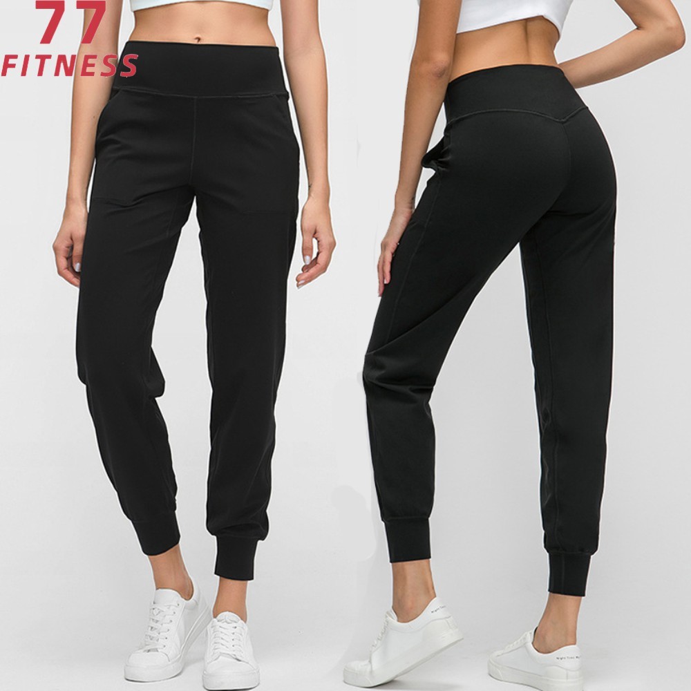 Buy cheap Lululemon Loose Comfortable Straight Workout Yoga Running Pants Quick Drying Exercise Jogger Fitness Cropped Yogapants product