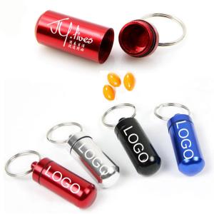 Buy cheap Portable medicine box storage keychain 50*14mm logo customized product