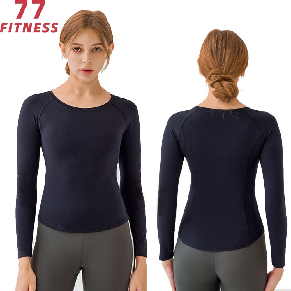 Buy cheap lululemon fabric autumn and winter new slim sports t-shirt yoga top skin-friendly long sleeve fitness top women product