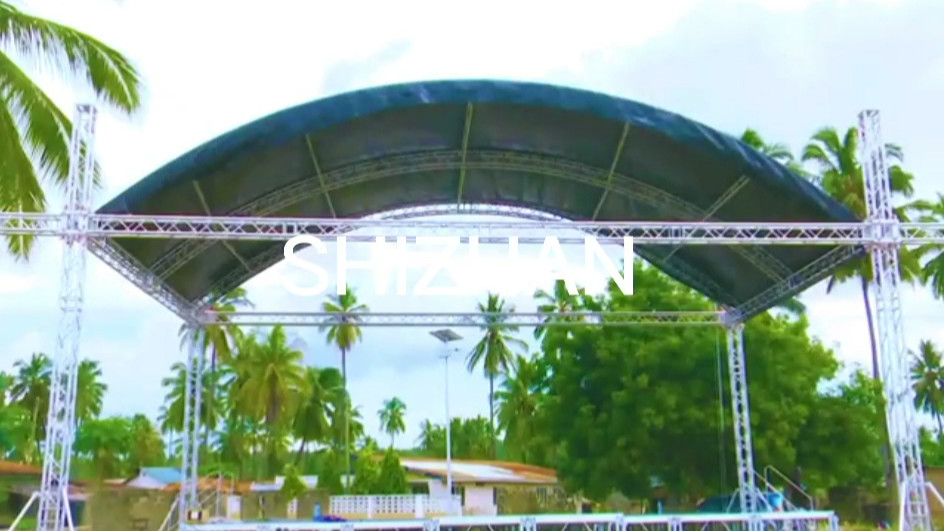 Outdoor Aluminum Concert Stage Light Truss Curved Roof Truss System