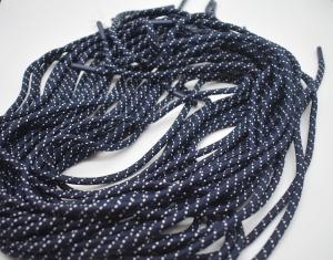 Buy cheap Polyester Flat Shoe Laces Round Reflective Dot With Enamel Finished DTM Aglet product