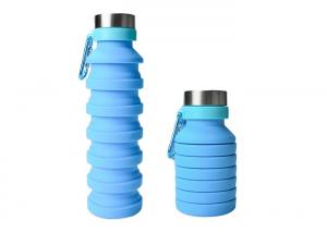 China Collapsible Water Bottle Foldable Reusable Food-Grade Silicone FDA Approved on sale