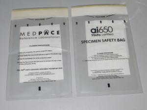 Buy cheap Laminated 95Kpa Biohazard Transport Specimen Bags product