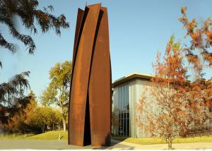 Buy cheap Anti Corrosion Garden Art Corten Steel Sculpture Column Shape Rusty Finish product