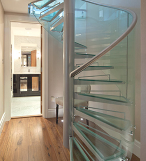 Buy cheap 304 Stainless Steel Spiral Staircase with Glass Railing for Outdoor product
