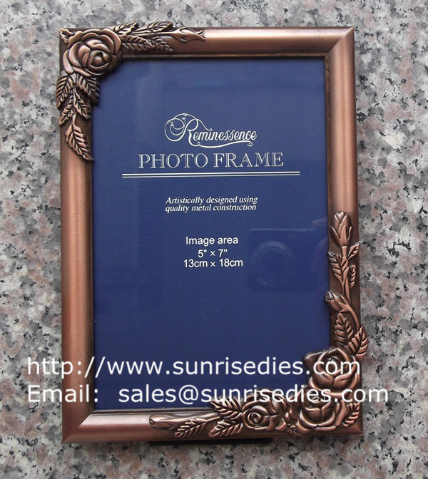 Buy cheap Metal rose picture frames in stock, emboss rose metal photo frames wholesaler in from wholesalers