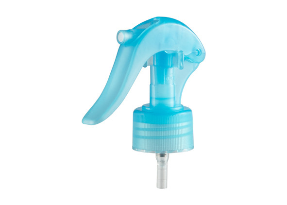 Buy cheap 28/410 Mini Trigger Sprayer Transparent Blue With Ribbed Closure product